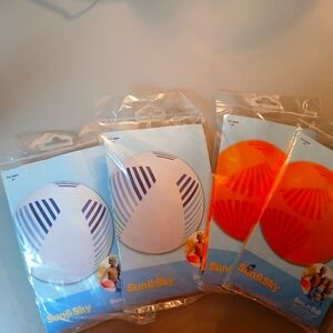 BUNDLE OF 4 SETS OF BEACH BALL Set - White and Orange